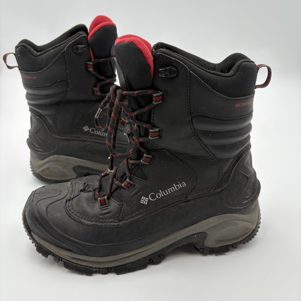 Columbia Bugaboot III Boots Mens 9.5 Black Red Waterproof Winter Snow BM5980-010